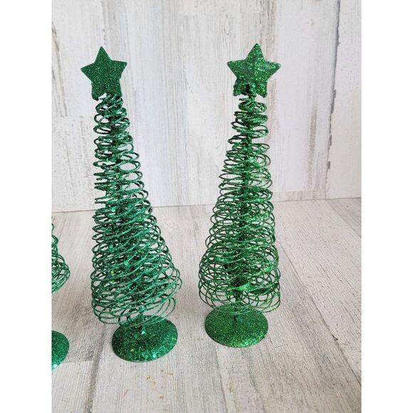 Glitter green star pine tree xmas Home decor metal - Picture 5 of 9